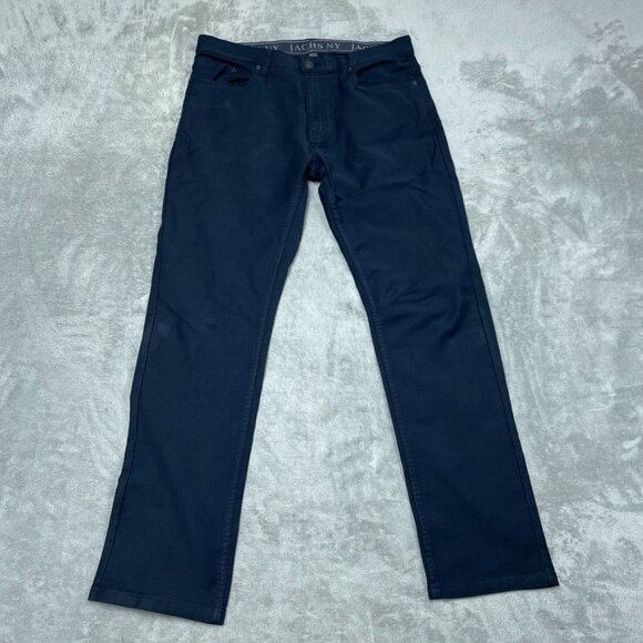 Jachs NY Mens Navy Pants Size 34/32 Stretch Cotton Blend Slim Fit a0832 - Picture 1 of 6